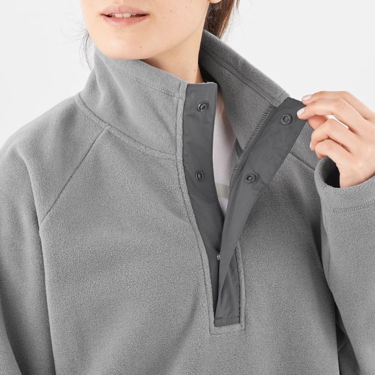 Grey Salomon Outlife Polartec Halz Zip Women's Sweatshirt | IE FW8536